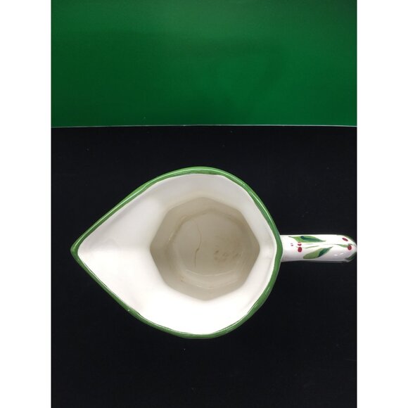 Vintage RCCL Portugal Water Pitcher Porcelain Painted Floral & Leaves Signed  67 - Picture 11 of 14